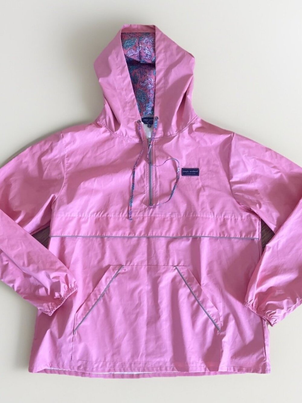 Simply Southern XXL Pink Paisley Print Hooded Windbreaker Anorak